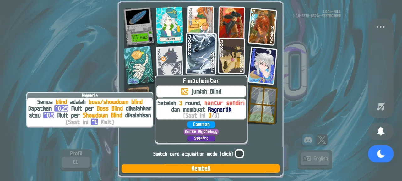 Tangkapan layar Balatro Mega Mod 1184 Joker Bahasa Indonesia Android, 3 dari 9