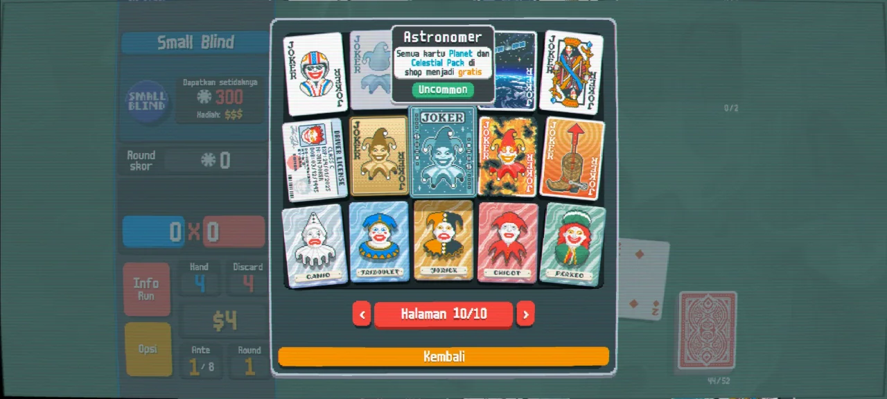 Tangkapan layar Balatro Mod Bahasa Indonesia Android, 4 dari 5